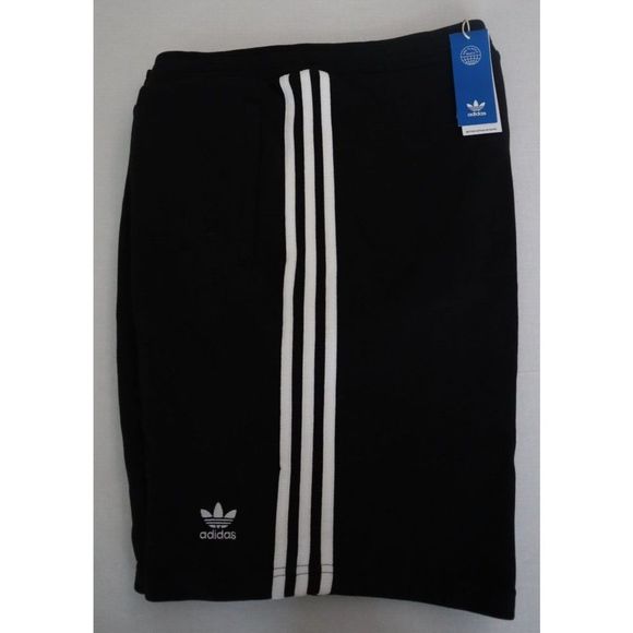 adidas Originals DH5798 Men's Sz XL Black/White 3-Stripes Cotton Shorts - Picture 5 of 9